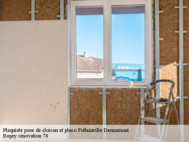 Plaquiste pose de cloison et placo  follainville-dennemont-78520 Bogey rénovation 78